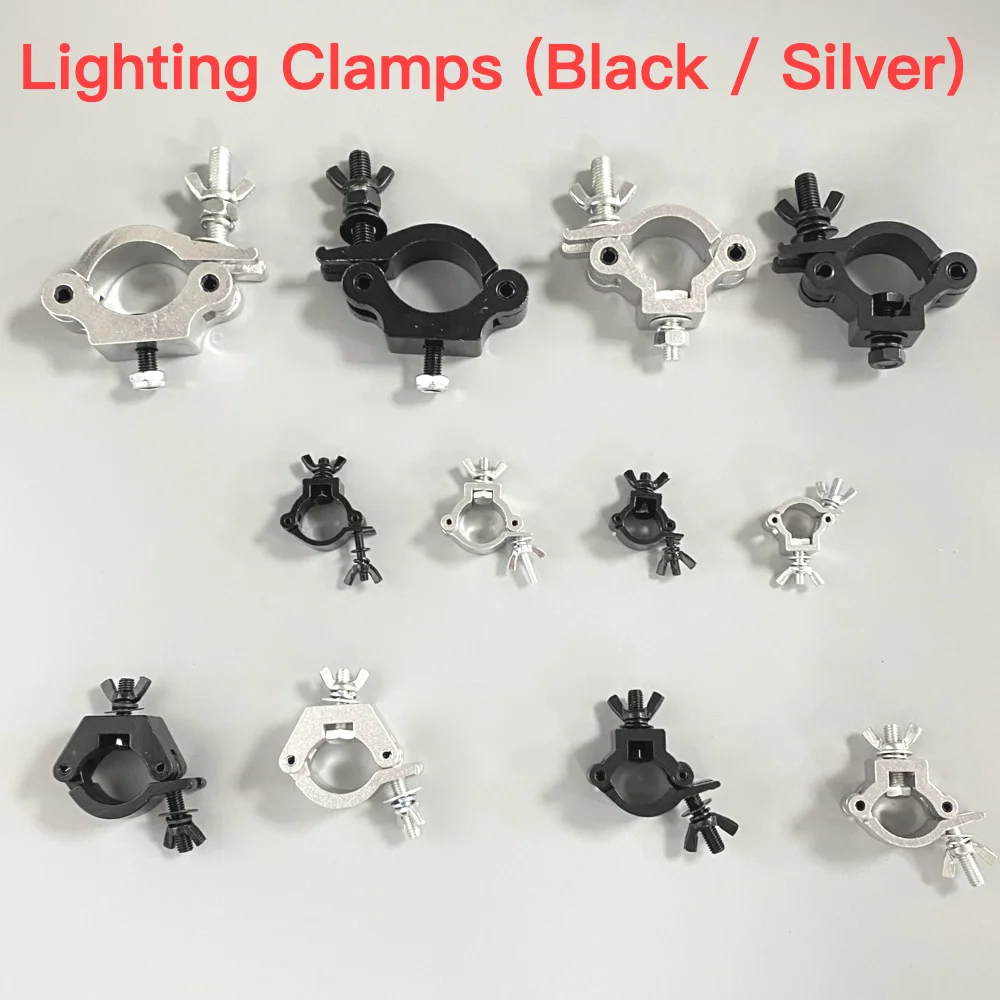 Black/Silver Stage Lighting Clamps Aluminum Alloy Truss Clamp DJ Clamps O Hooks For DMX LED PAR Moving Head Beam Clamps Family