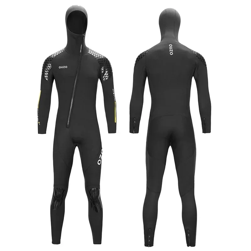 

Men's 3mm Neoprene Diving Suit Hooded One Piece Long Sleeve Wetsuit Thickened Warm Snorkeling Surfing Winter Swimming Swimsuit