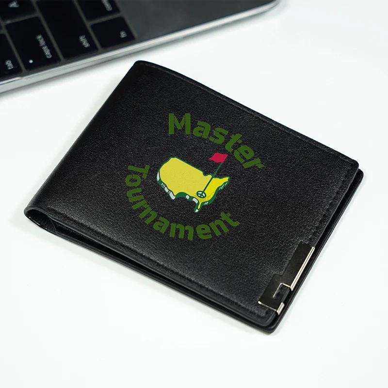 Portafoglio da uomo in pelle PU con logo Master Tournament, compatto, stile business, leggero, durevole, per uso quotidiano, accessorio alla moda