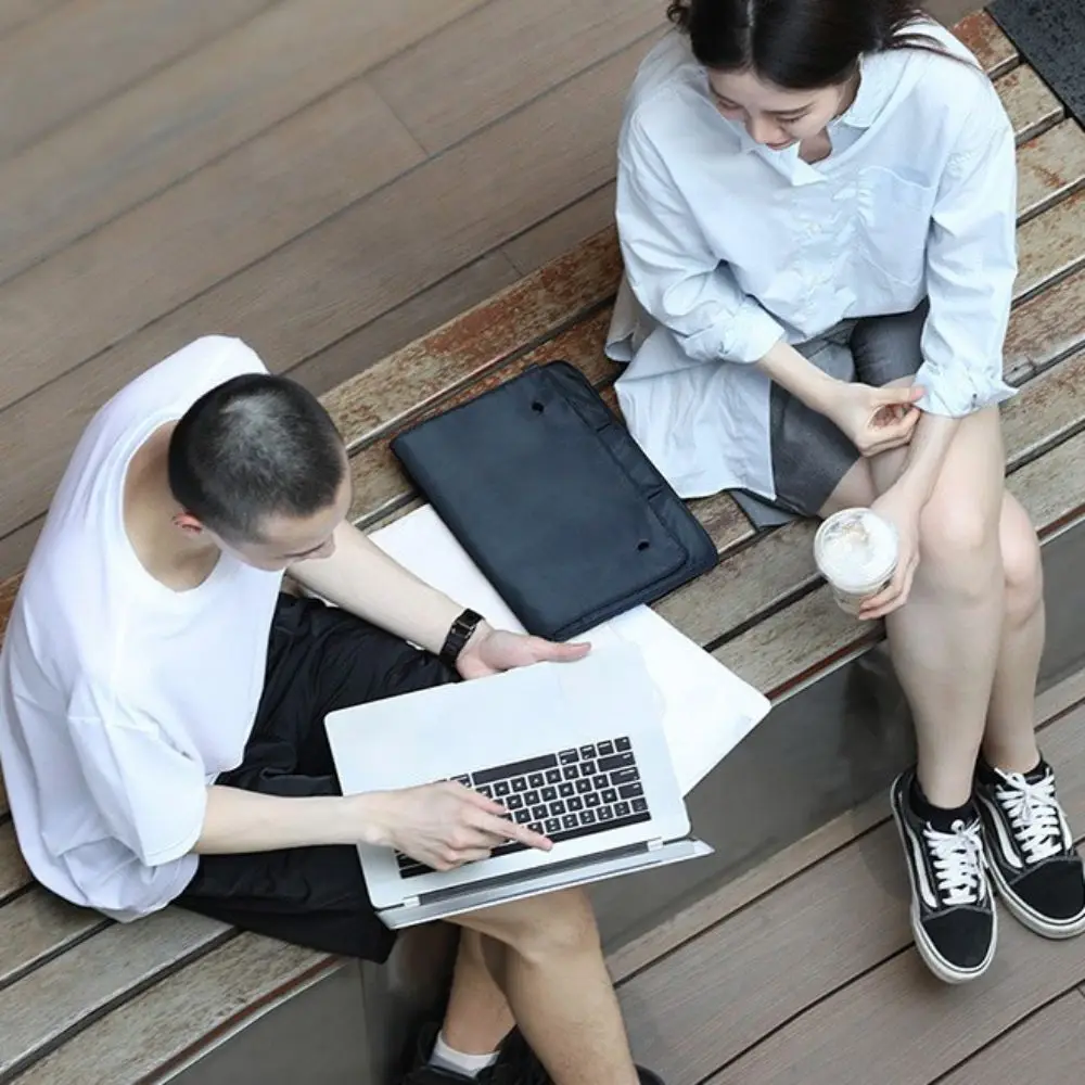 Simple 14/15 Inch Laptop Sleeve Waterproof Shockproof Laptop Inner Bag with Flip Cover Multi-compartment Laptop Case Ourtdoor