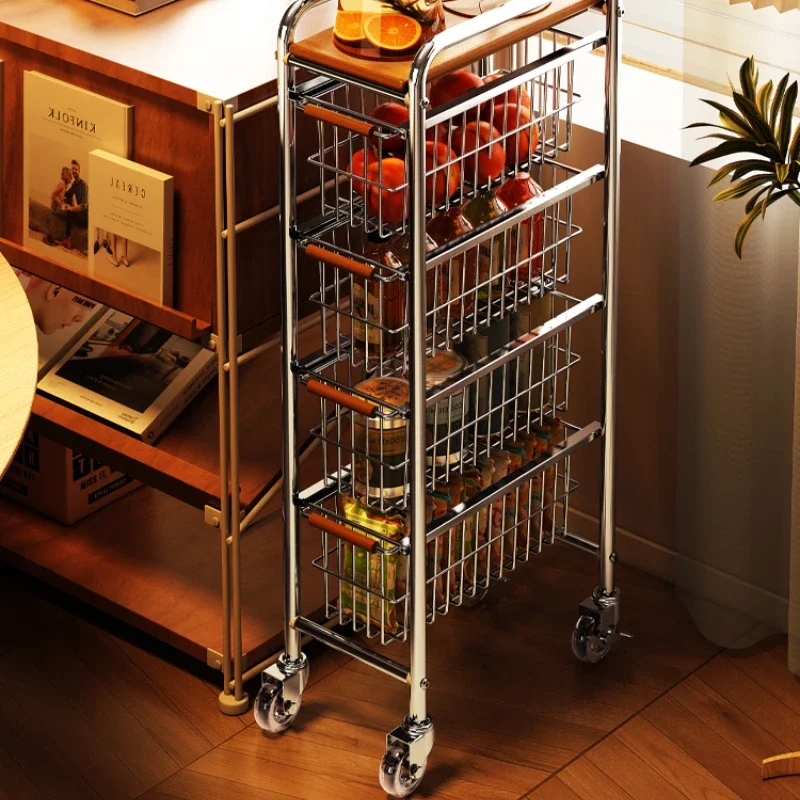 crevice trolley floor rack living room snack storage rack very narrow gap movable locker