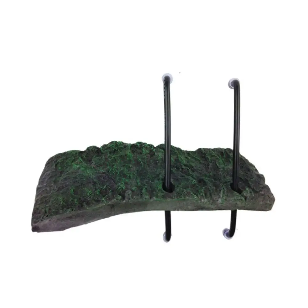Automatic Rising-lowering Turtle Basking Platform with Suction Cups Resin Turtle Floating Platform Black Green