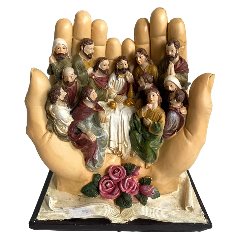 

Jesus Religious Character Figurine Resin Statue The Last Supper On The for Palm for Home Church Christmas Decoration Dropship