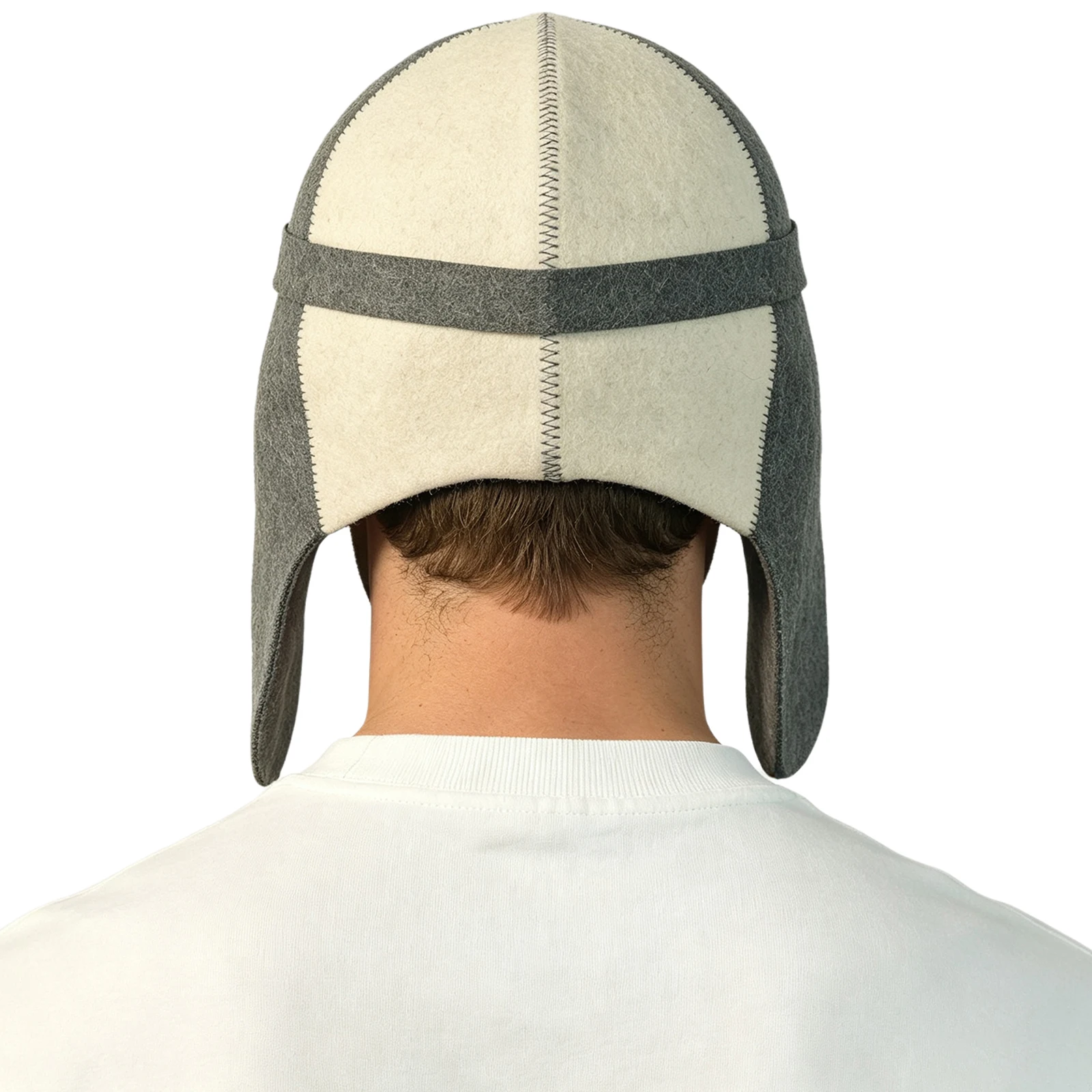 Men Women Color-blocked Pilot Felt Sauna Hat Water-absorbing Heat-insulating Bath Cap for Adult Steam Room Spa Casual Daily Life 3