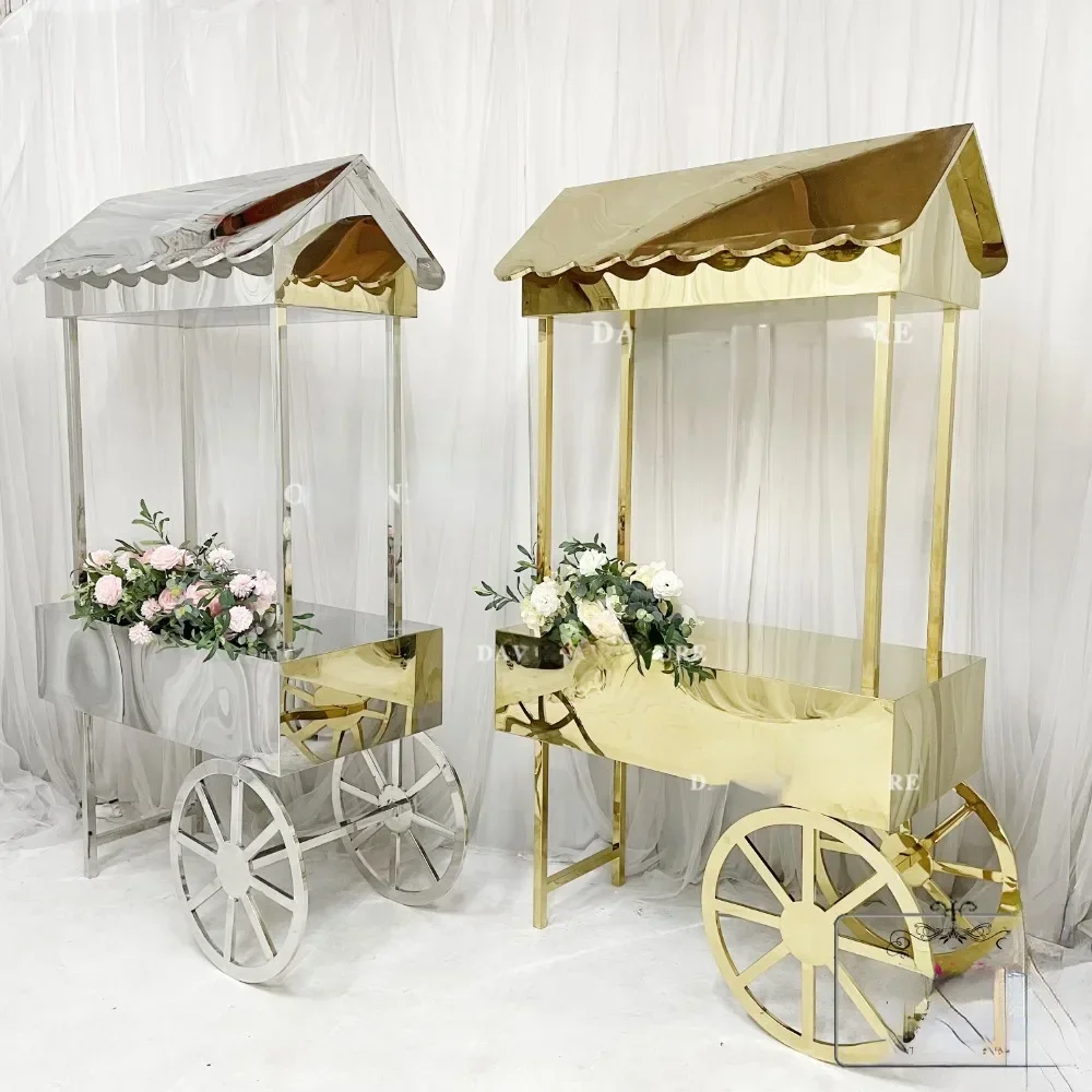 

Wedding stainless steel candy cart champagne cart For party decoration