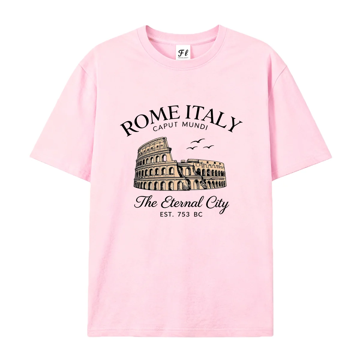 Unisex Casual Short Sleeve T Shirt Rome Italy Eternal City Colosseum Sketch Graphic Tee Vintage Travel Souvenir Soft Cotton Tops