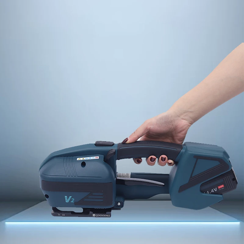 เครื่องรัดสายรัดไฟฟ้า V2 สำหรับสายรัด PET/PP ขนาด 13-16 มม. เครื่องมือบรรจุภัณฑ์แบบพกพา เครื่องรัดแบบใช้ความร้อน