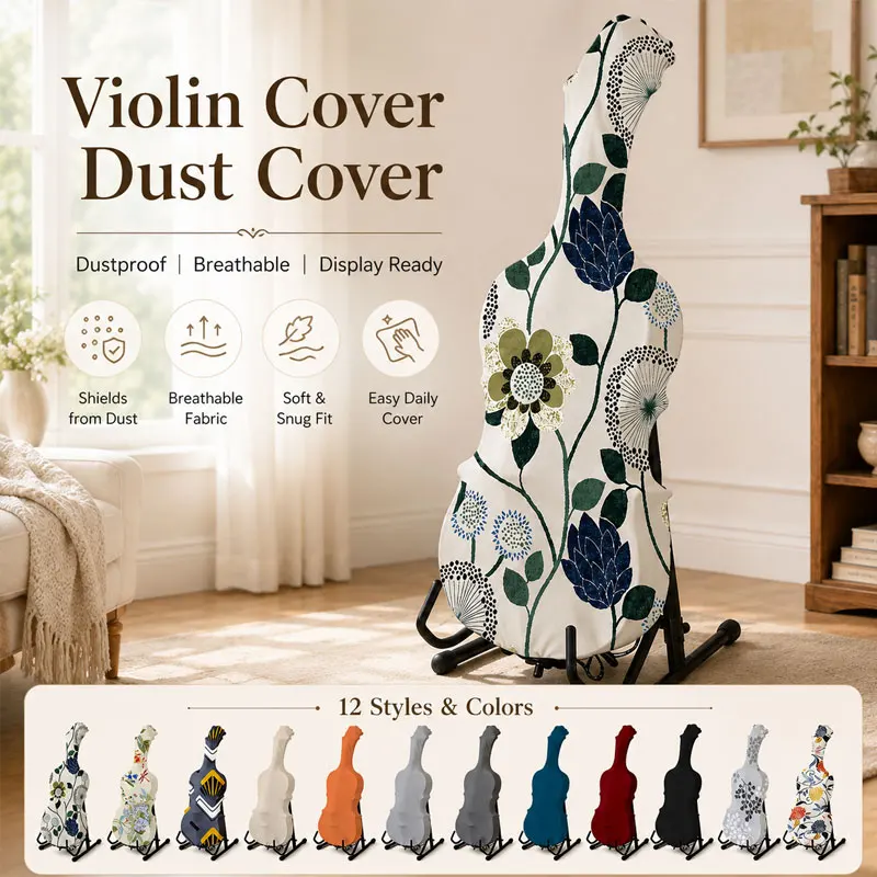 All-inclusive Elastic Dust Cover For Cello, Home &Classroom Musical Instrument Storage, Scratch-and-dust-proof Protective Sleeve