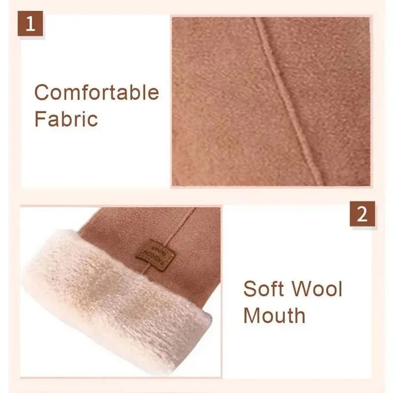 Sarung Tangan Tebal Musim Dingin untuk Pria dan Wanita, Hangat, Bahan Suede, Layar Sentuh, untuk Mengemudi, Olahraga, Bersepeda, Sarung Tangan Musim Dingin