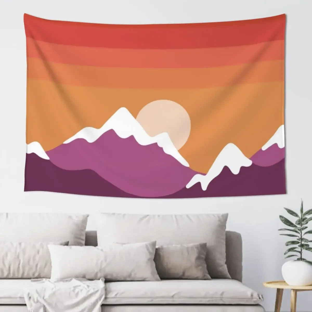 

Magenta Mountains Landscape Tapestry Bedroom Decorations Wall Hanging Decor Tapestry