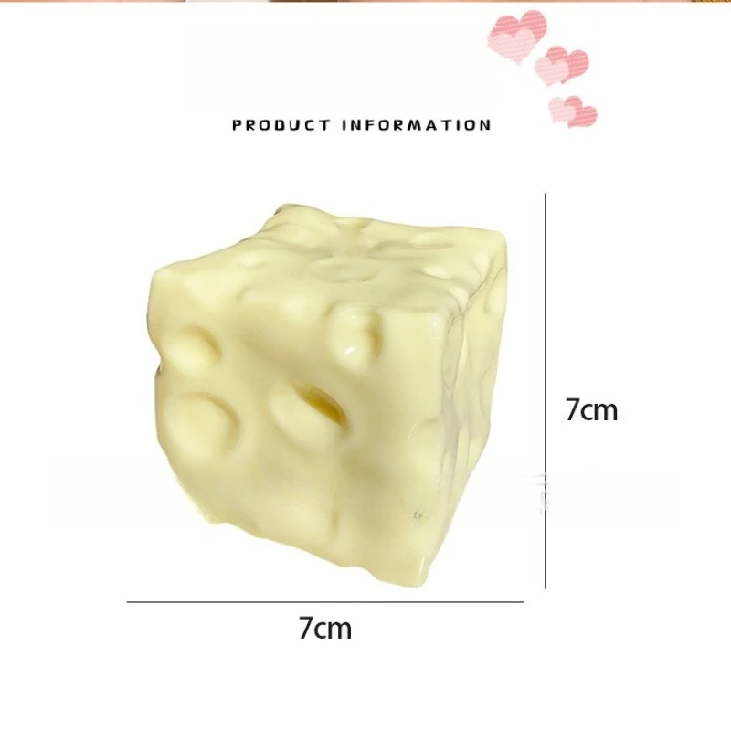Jumbo Cheese Cube Stress Ball Big Cheese Shapeable Squeeze Ball Non-Bounce Fidget Toy ASMR Sensory Anti-Stress Festival Gift view 6