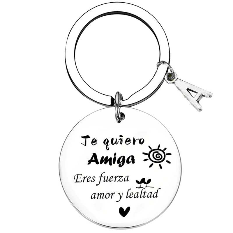 Spanish Llavero Amiga Best Friend Keychains Long Distance Friendship Gifts for Women Friends Birthday Friends Christmas Gifts