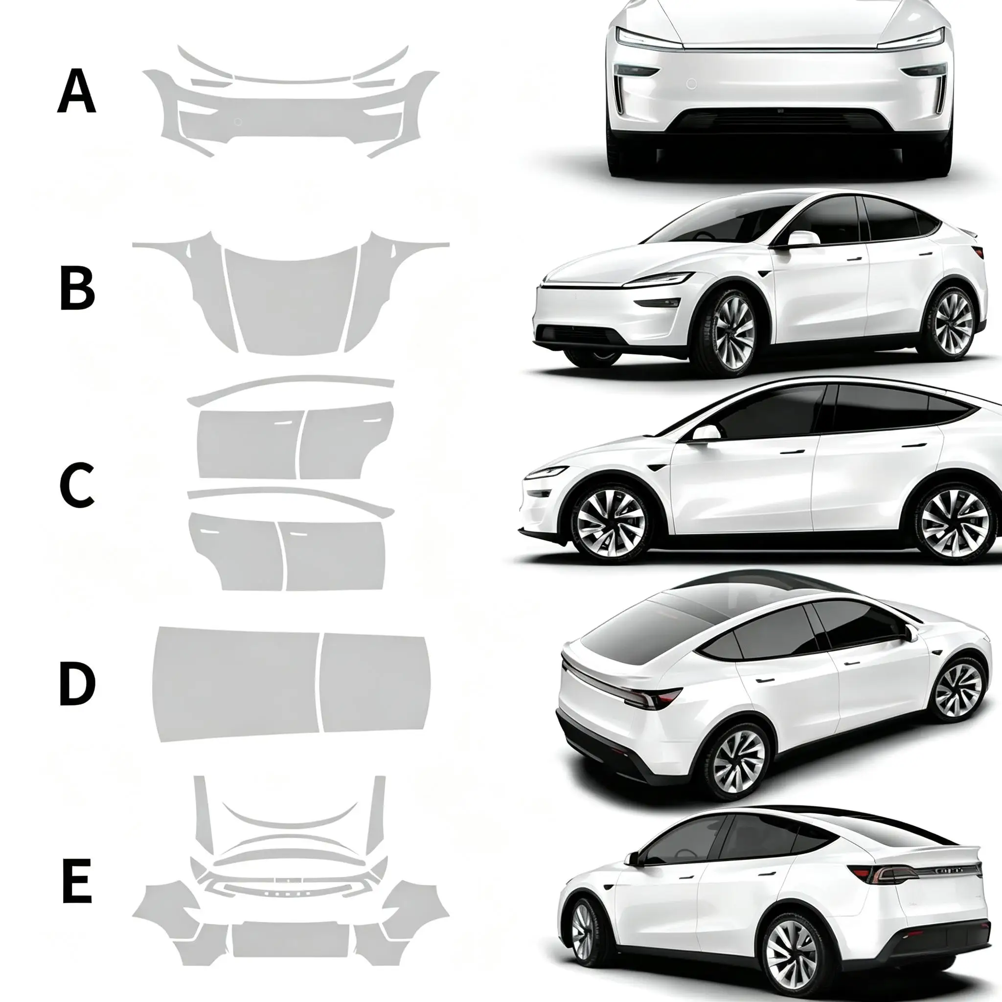 For Tesla Model YL 2026 2027 9Mil TPU Paint Protective Film Kit Pre-cut PPF Matte And Clear Bra Car Body Anti-Scratch Resistant
