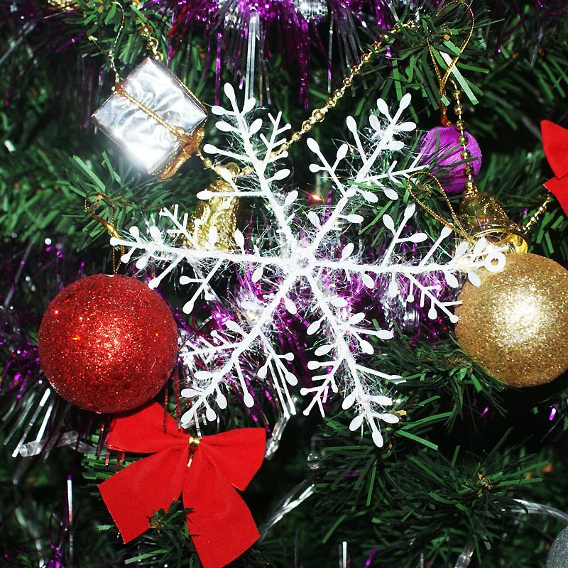 30pcs 6/11/15cm White Snowflake Christmas Tree Ornaments Decortion Artificial Snow flakes Festival Party Home New Year Decor