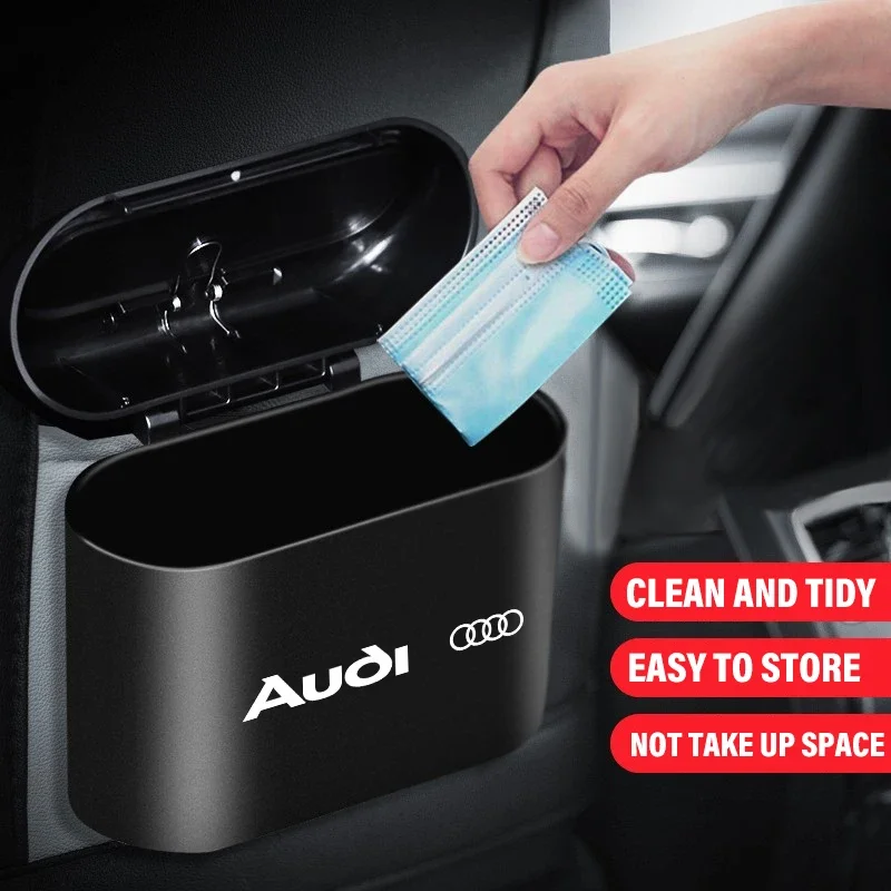 

Car Accessories Trash Can Auto Storage Case Clamshell Rubbish Bin Multifunction Dustbin For Audi S5 S6 S7 S8 Sline A3 A4 A5 A6