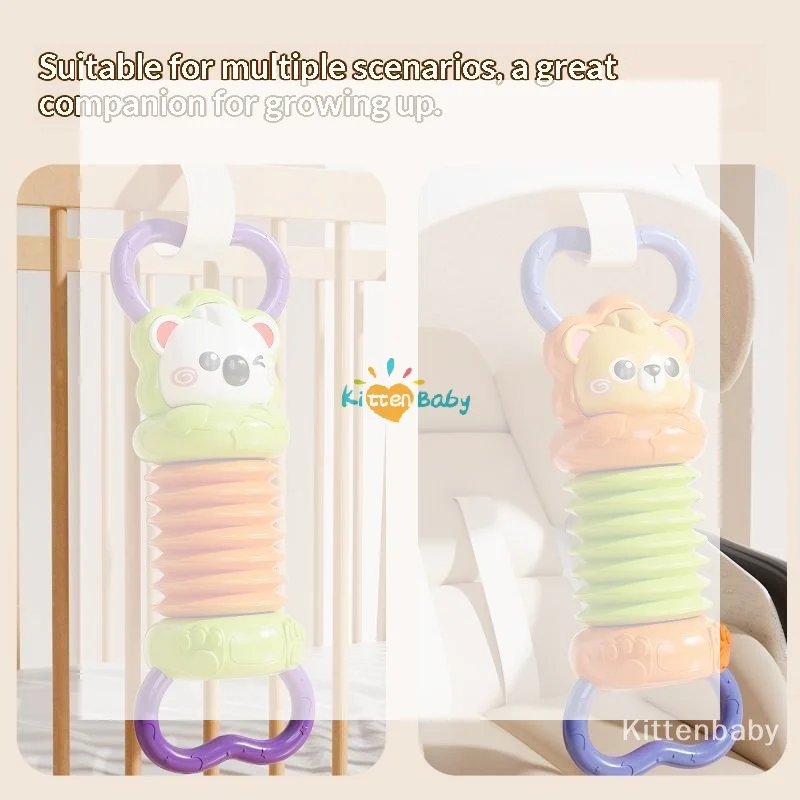 Baby Hand Accordion Toy Cartoon Animal Shape Soft Bellows Grasp Training Early Education Musical Toy For Toddler 1-3 Years Old