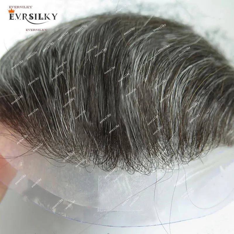 Light Weight 80% Density 0.02mm Super Thin Skin Grey Men Toupee Natural Hairline Invisible Vlooped Human Hair Prosthesi Male Wig