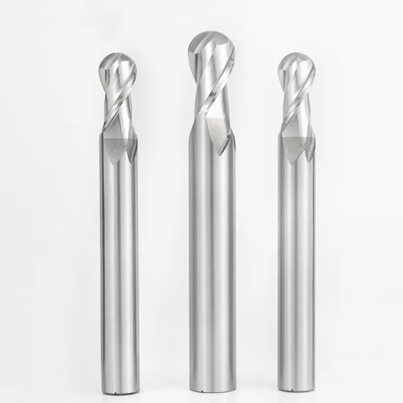 HSS Ball Nose End Mill Straight Shank 2Flutes 4Flutes High Speed Steel R0.5 - R16 Milling Cutter