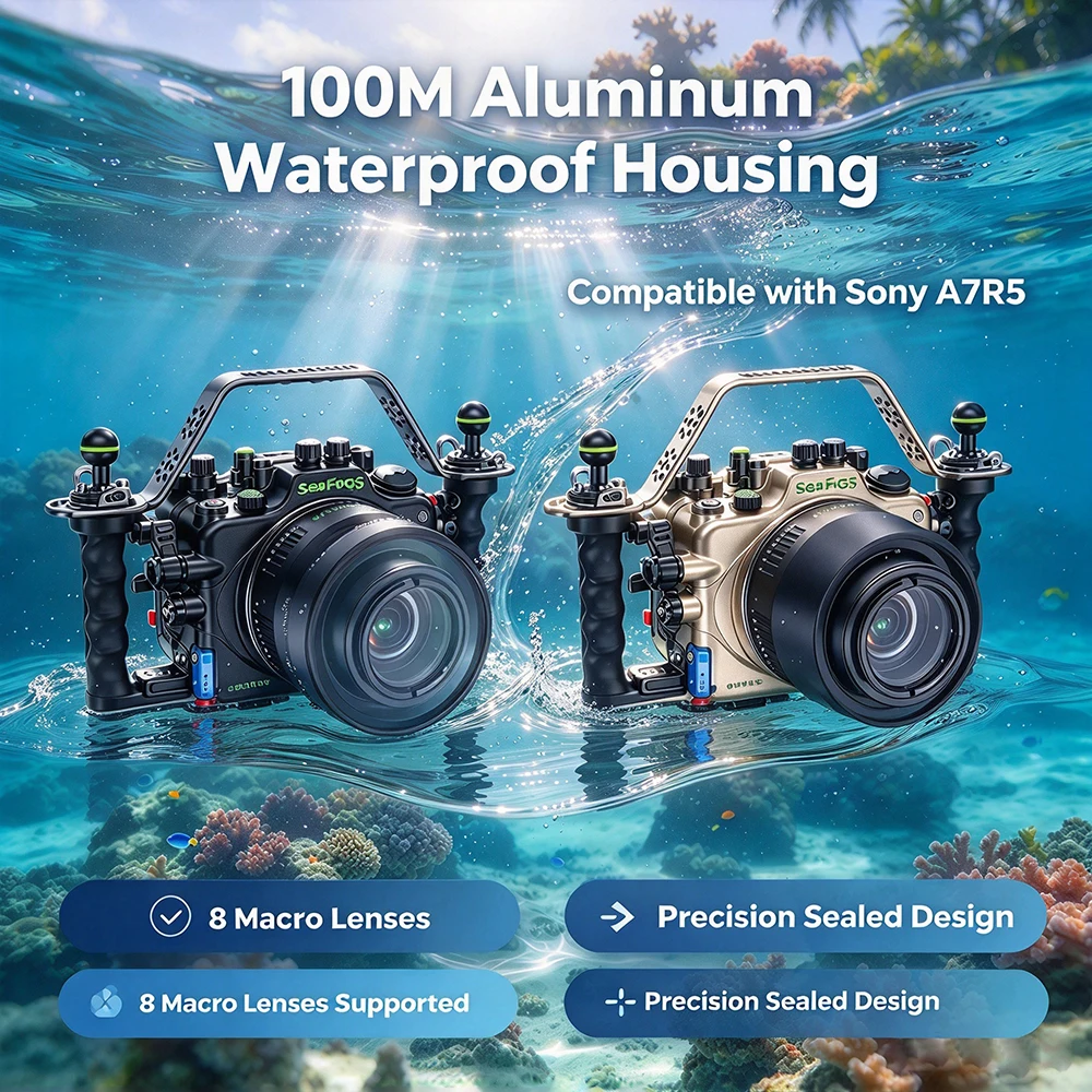 Compatible with 8 macro lens aluminum alloy waterproof cases