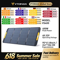 VTOMAN VS400W Foldable Solar Panel 40.32V High Efficiency Portable Solar Charger for Outdoor Power Station
