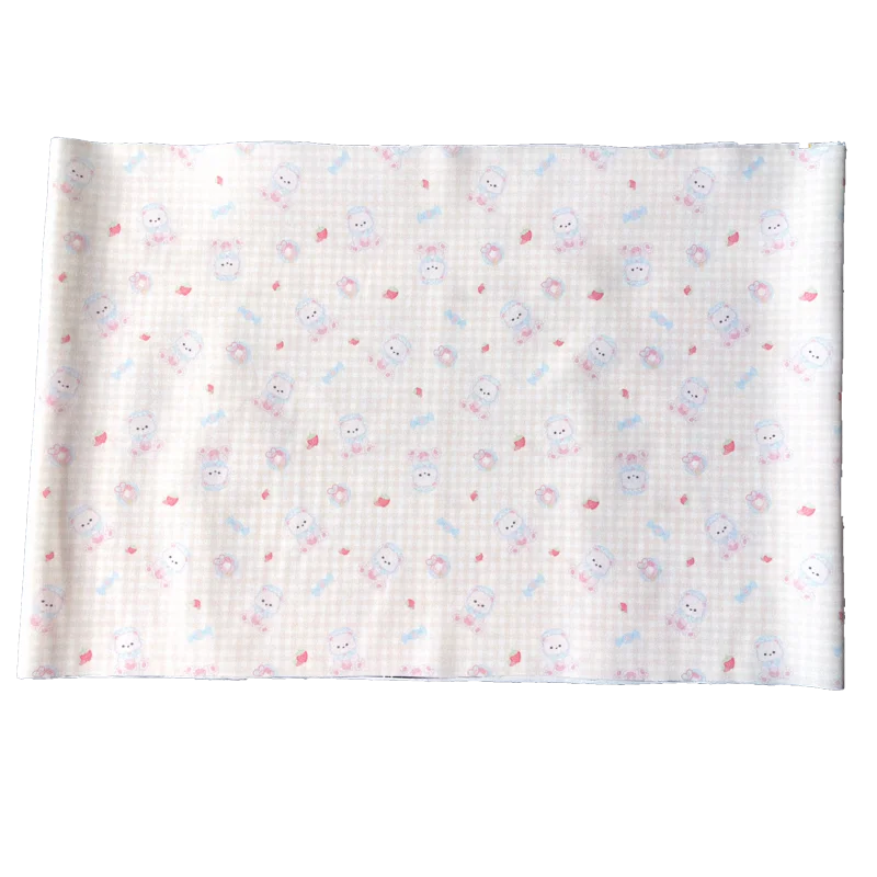 yellow “Baby Bear” Scattered Print Lolita Fabric - 4-Way Stretch Knit for OB11 & BJD Doll Clothing view 5