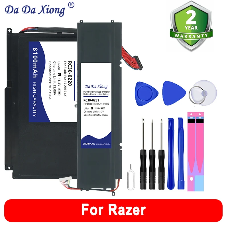 

DaDaXiong Battery For Razer Blade Stealth 13 14 15 17 Pro 2016 2018 2019 2020 V2 Series Notebook RZ09-0328 RZ09-0195 RZ09-03006