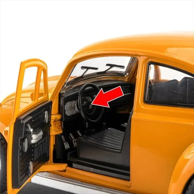 1:18 1955 Käfer Oldtimer Modell Druckguss Simulation Metalllegierung Auto Sound Licht Zurückziehen Spielzeug Fahrzeug Sammlung Spielzeug Geschenke