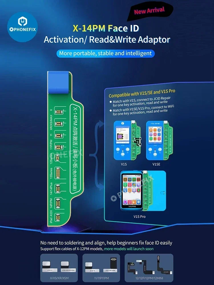 JCID V1SE WIFI Programmer Original Battery Face ID Screen True Tone Fast Charger Testing Adaptor Board For iPhone Repair Tools