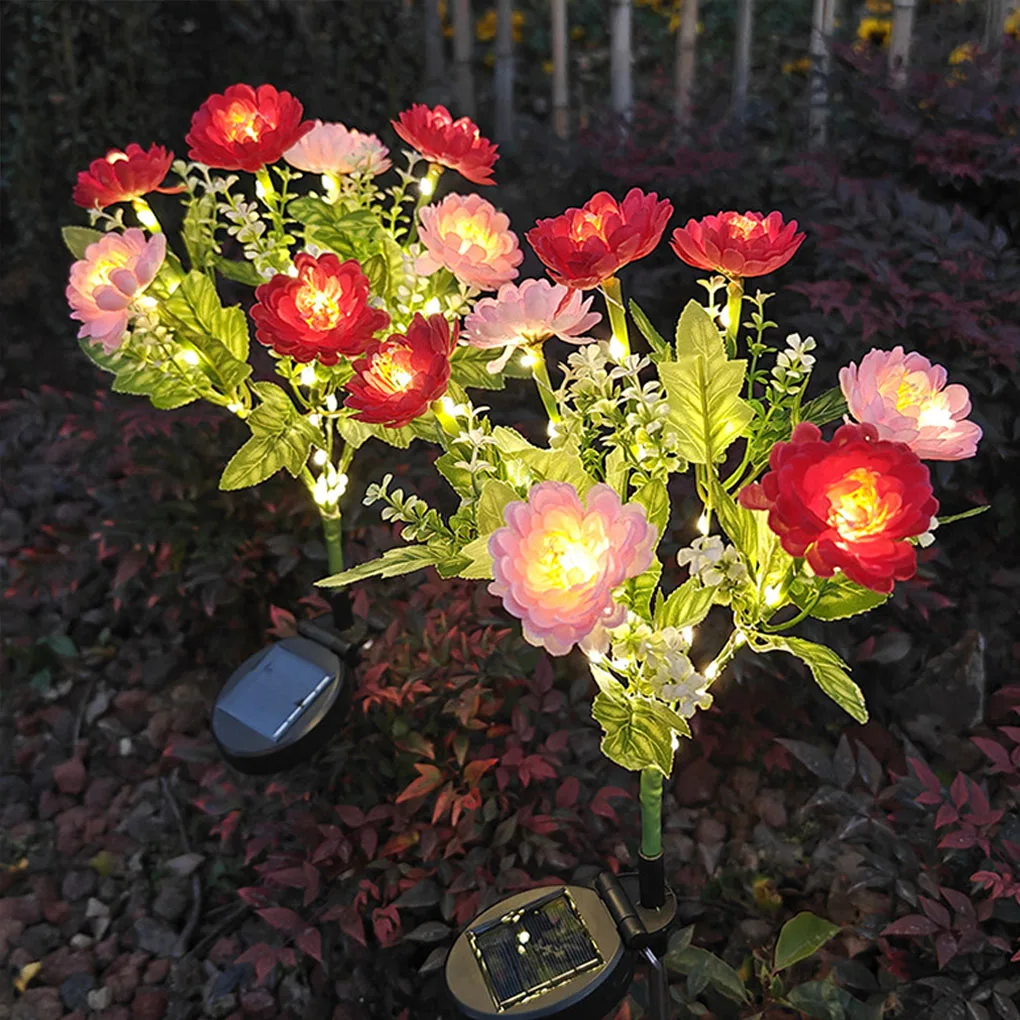 2pack/lot Solar Flower Lights Outdoor Beautiful Outdoor Space With Solar Flowers 42 LEDs Outdoor