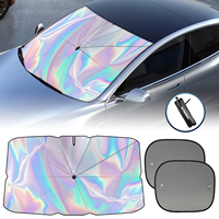 Auto Windshield Sun Shade Foldable Umbrella Car Front Window Sunshade UV Block Heat Protector Retractable Cover W/ Storage Bag