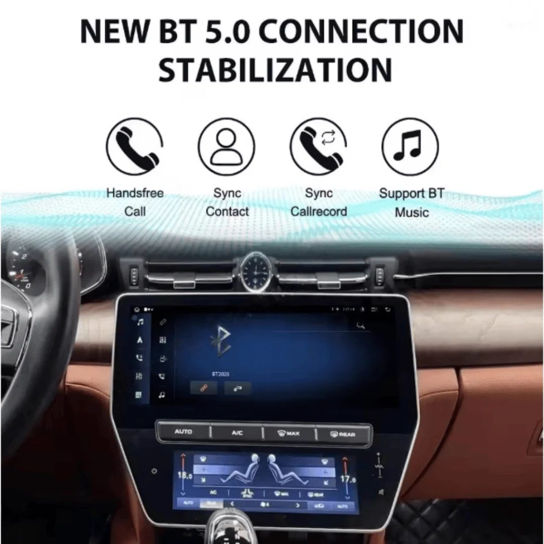 Multimedia Video Player 22inch QLED Car Radio with Auto Air Conditioning Panel Android 13 for Maserati Quattroporte 2013-2020