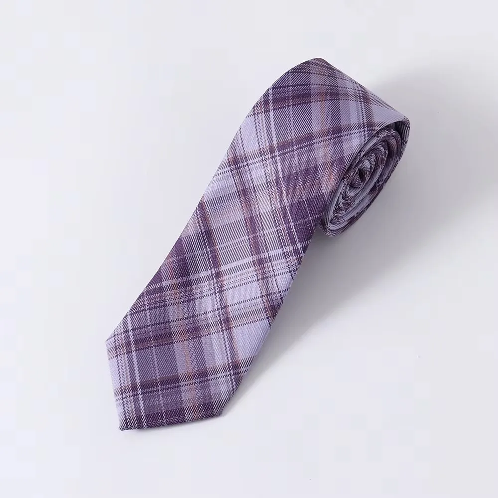 Students Girls Long Tie Bowtie For Grape soda Purple Plaid Skirts JK School Uniform High Waist Pleated Skirts Women Dress