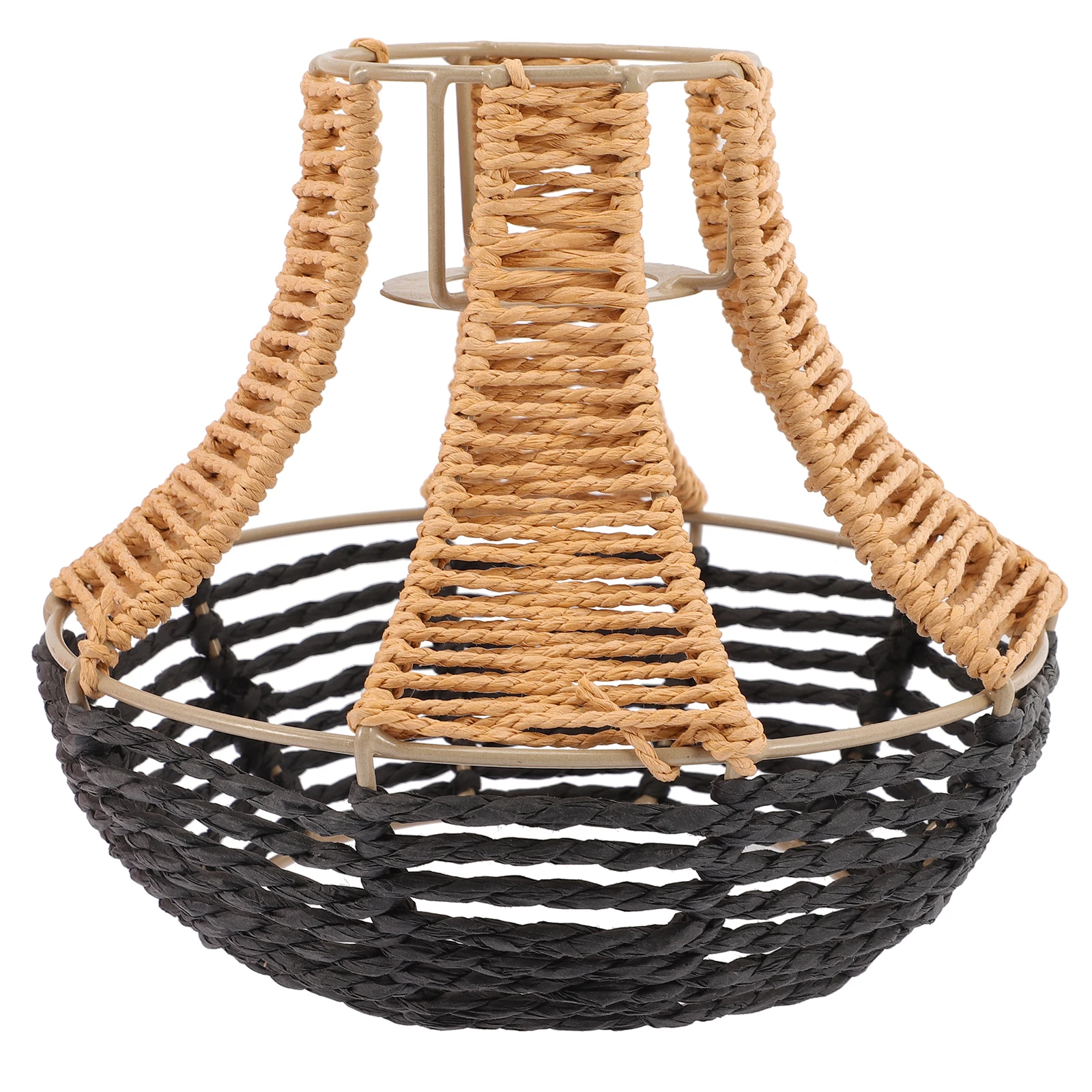 

Rattan Lamp Shade Woven Metal Light Cover Pendant Hanging Decorative Textured Fixture Durable Easy Install Bedroom Study Dining