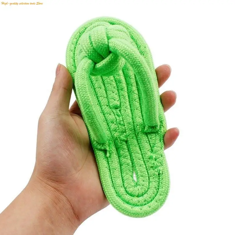 203F Easy to Clean Handwoven Pet Toy Slipper for Dog Chew Durable Promotes Teeth Hygiene Reduces Destructive Behavior