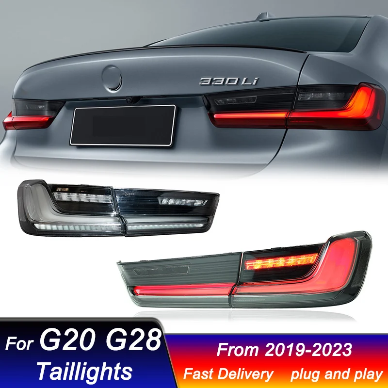 Car styling TailLights For BMW 3 series G20 G28 2019-2023 Venom Black Warrior all Led Dynamic Signal Light Tail Lamp Assembly