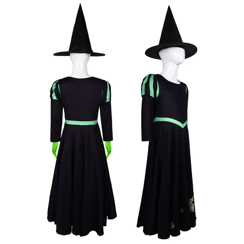 

25COSWicked Музыкальный Косплей Костюм Эльфаба со Шляпой Черная Викторианская Юбка Платье Сценическое Представление Хэллоуин Вечеринка Тематическая Одежда