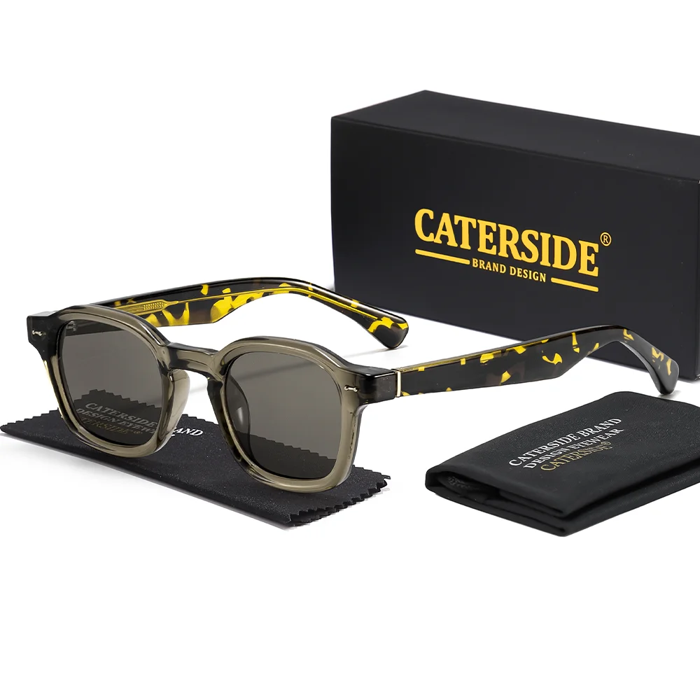 CATERSIDE جديد للجنسين ريترو فاسق نظارات الموضة إطار مربع حمض البروبيونيك دبوس الساق في الهواء الطلق الأساسية واقية من الشمس نظارات UV400