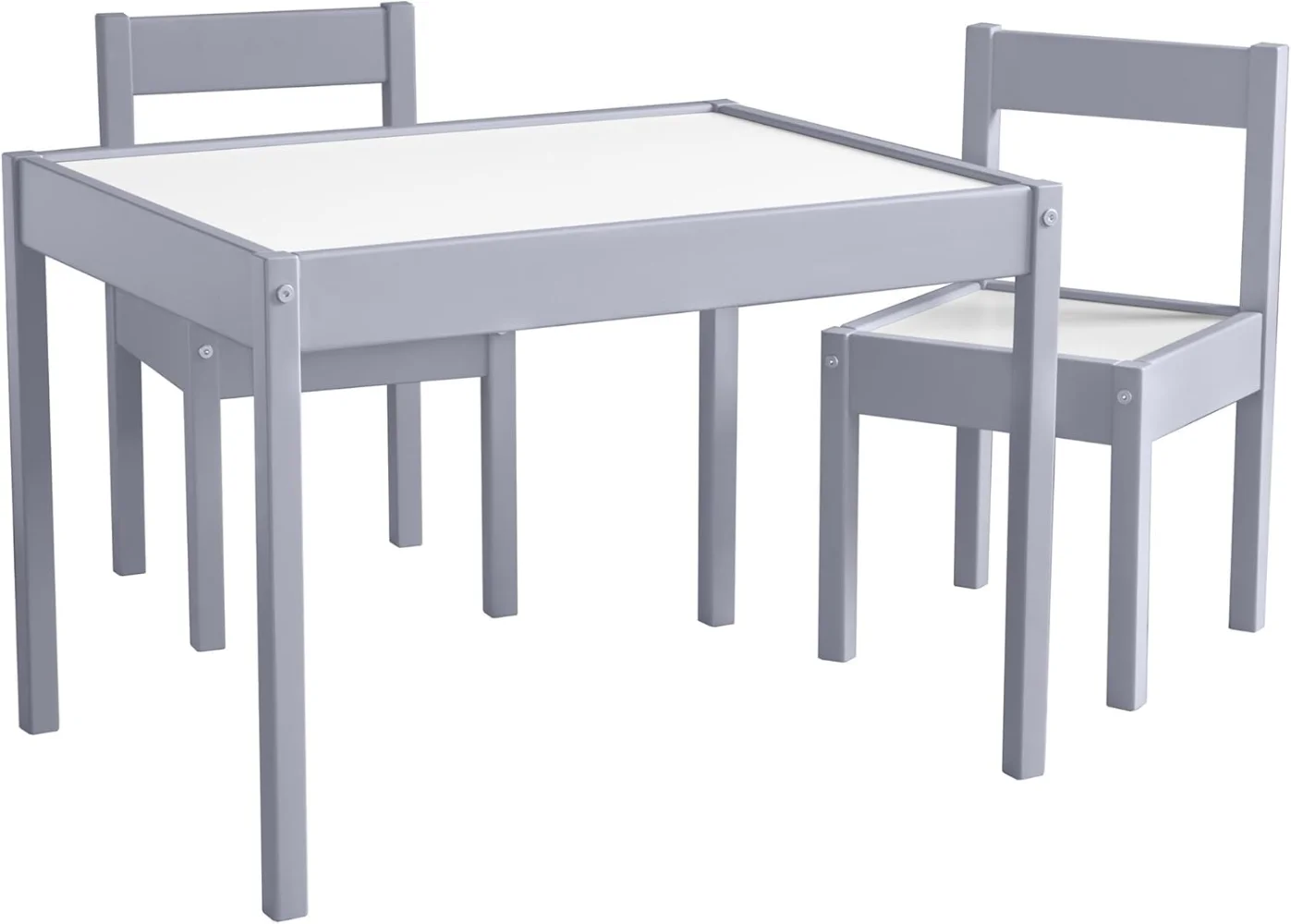 3-Piece Kiddy Table & Chair Kids Set,Grey,2chairs and table,Children Furniture Sets