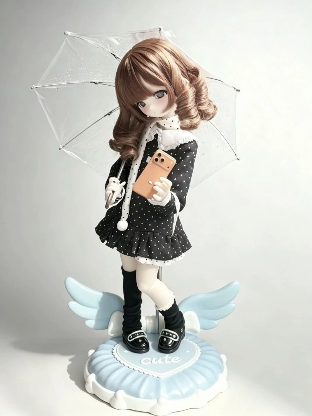 1/6 1/8 1/12 BJD Doll Display Stand Cute Angel Wings 3D Printed Base Doll Support Stand Auxiliary Standing Holder For BJD Doll