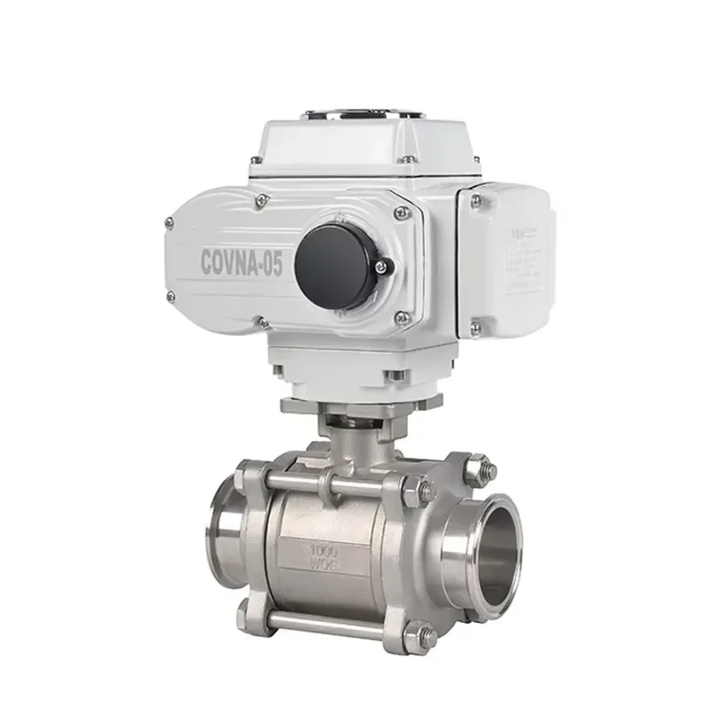 COVNA AC220V Electric Actuator DN25 1inch Sanitary Ball Valve Stainless Steel Motorized Electric Tri Clamp Ball Valve 2 Inch