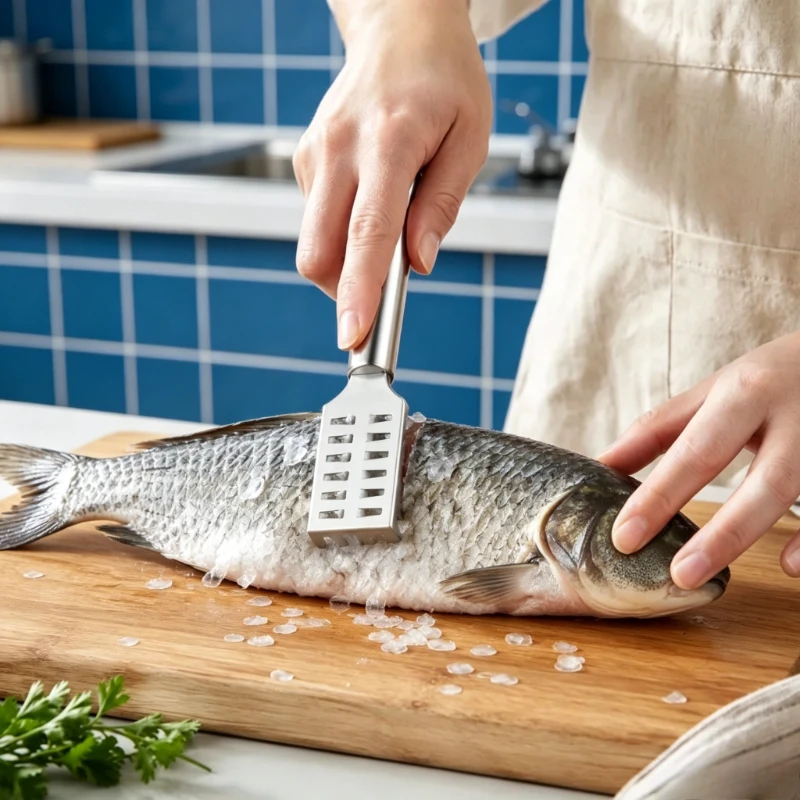 1/2Pcs Stainless Steel Fish Scale Knife with Sawtooth Edge for Scale Scraper Boning Filleting - Kitchen Fish Cleaning Tool