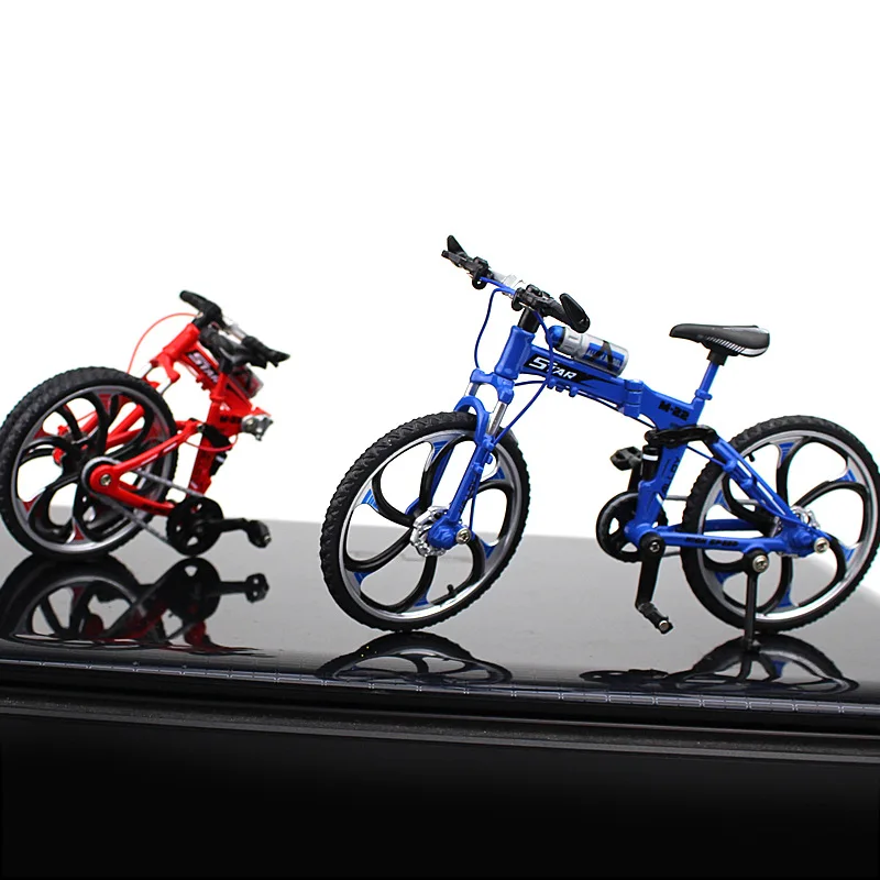 1:10 mini liga modelo de bicicleta diecast metal dedo corrida mountain bike dobrado ciclismo ornamentos coleção brinquedos para crianças