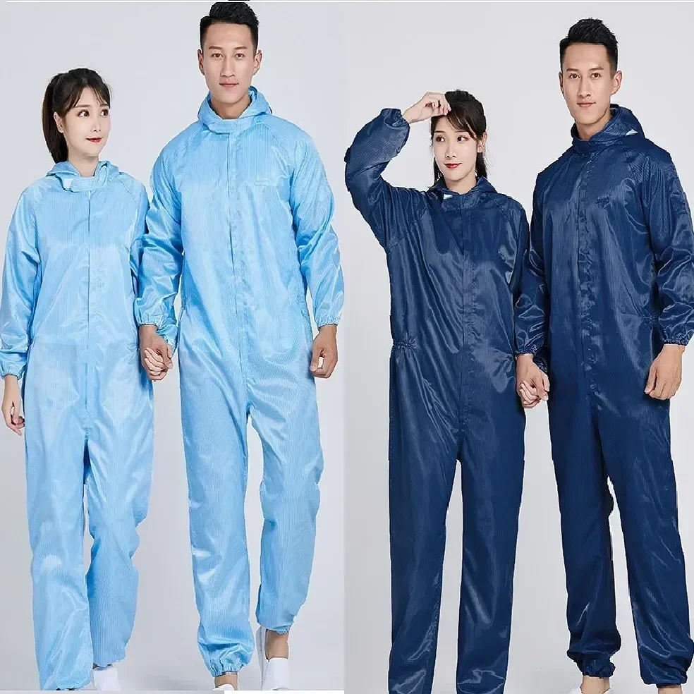 

Clothing Work Cleanroom Overalls Food Garments Clothes One-piece Coveralls Protective Dust-proof Paint Hooded Unisex