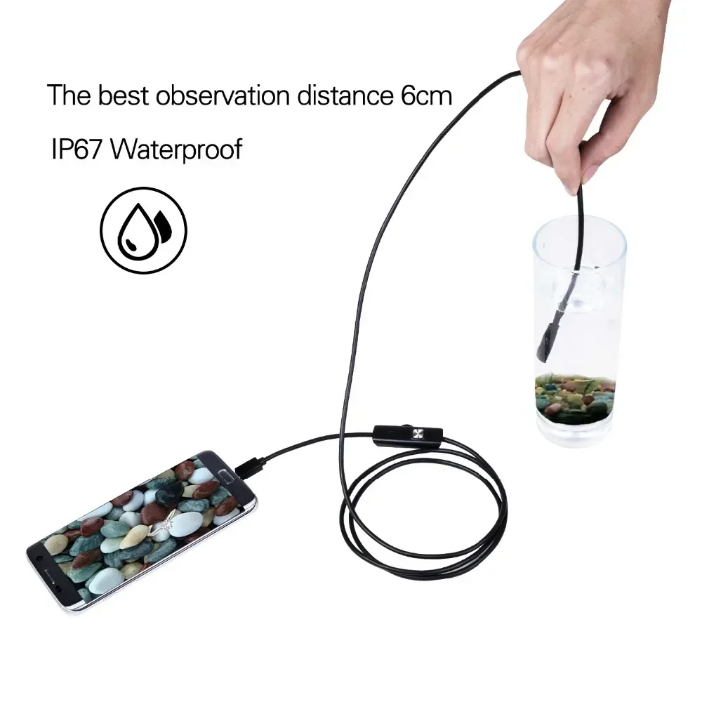 1080P HD Mini Android Endoscope Camera  1M 2M  3M 3.5M 5M MicroUSB/USB/TYPE C Inspection Video Camera Snake Borescope Tube