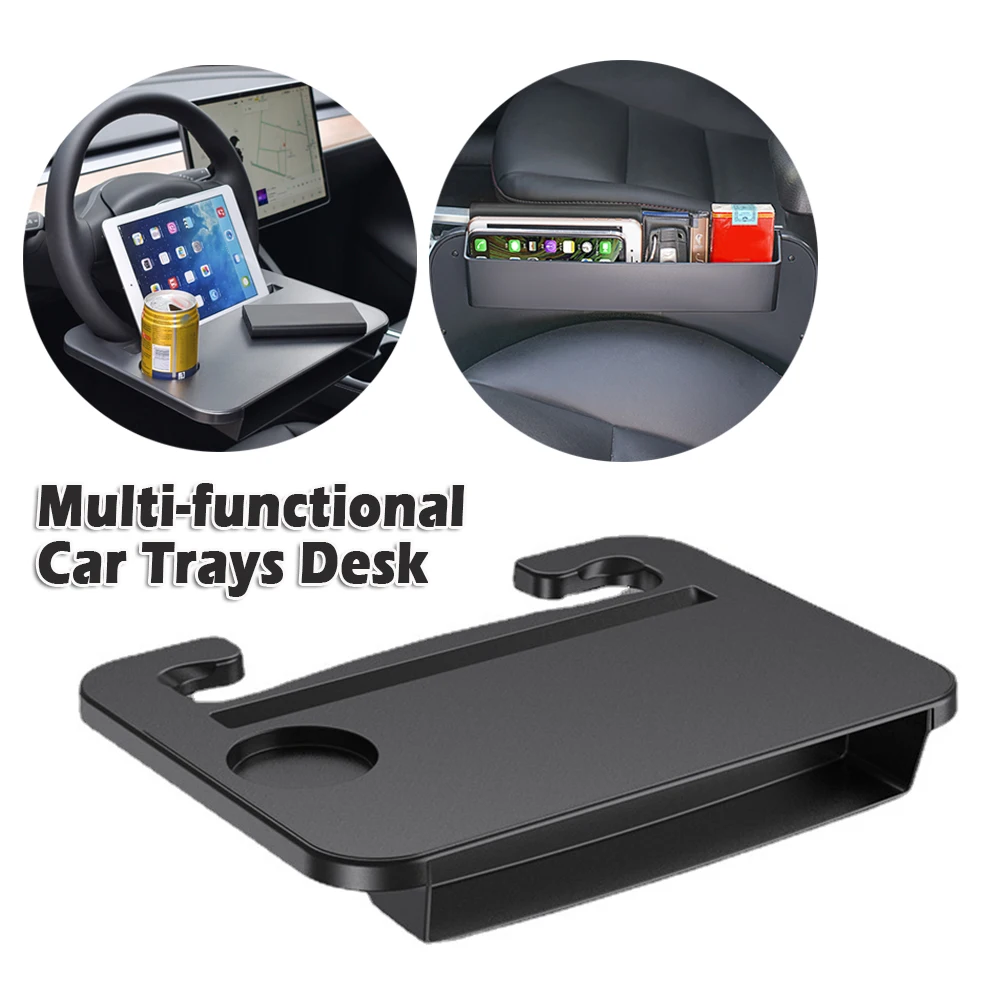 Multi-used Car Laptop Computer Desk Mount Stand Drink Food Coffee Steering Wheel Dining Table Bracket Seat Gap Filler Organizer