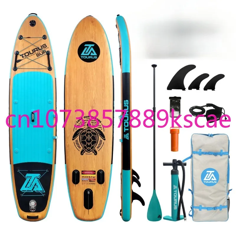 Lightweight Inflatable SUP Board Wooden Style Inflatable Paddle Riser