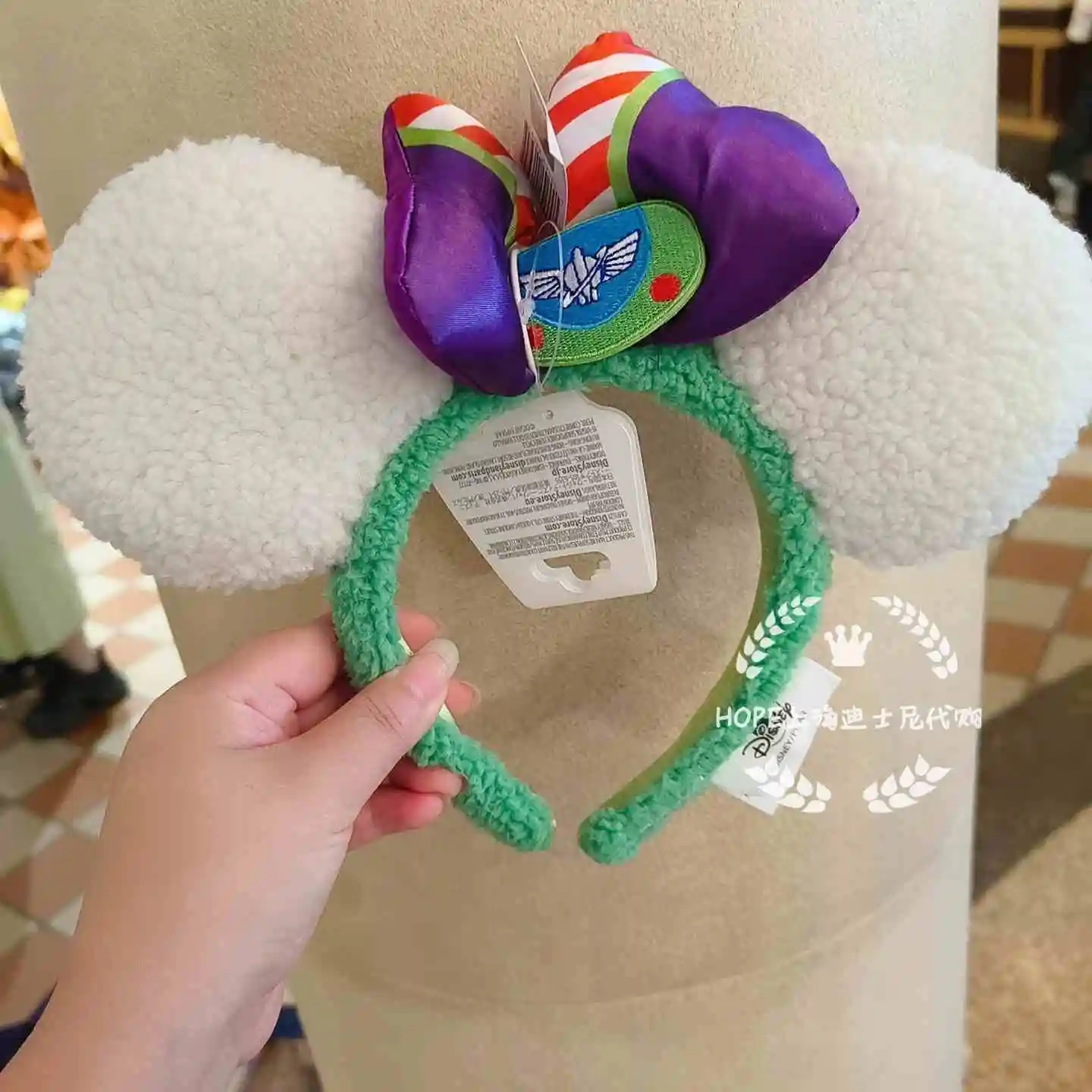 Original Disney Toy Story Headbands Cartoon Buzz Lightyear Woody Jessie Plush Bow Mickey Ears Shanghai Disneyland Headband Gifts