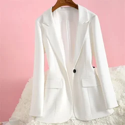2024 New White Blazer Jacket With Lining Female Spring Autumn New Korean Loose Fashion Black Suit Jackets Female Vintage