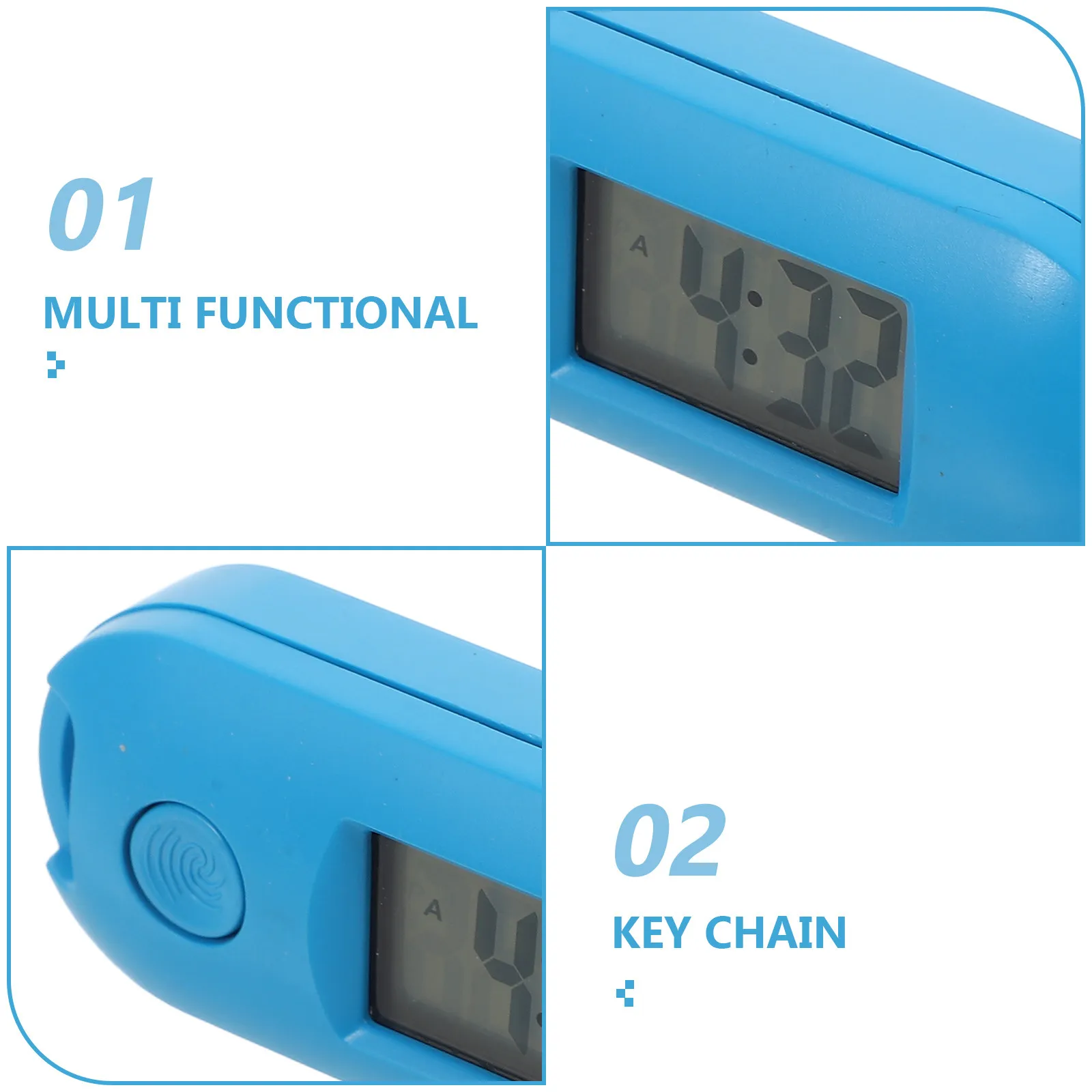 Silent Digital Electronic Keychain Watch Candy Color Compact Mini Large Display Student Pocket Watch for Backpacks