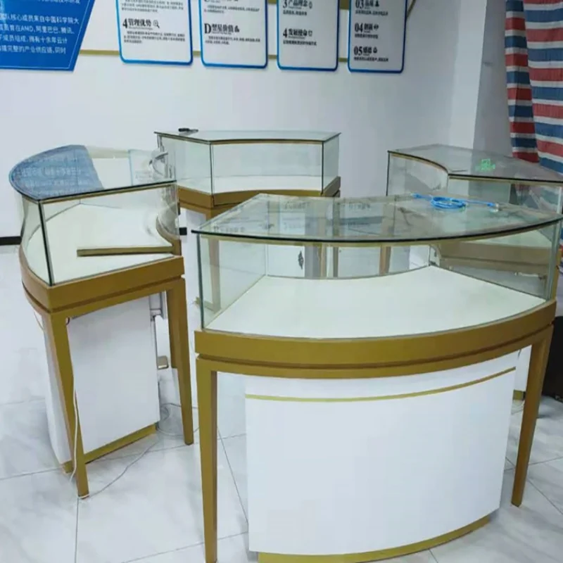 Custom, top selling high end LED light jewelry showcases display cabinet shop retail glasses watch jewelry display showcase